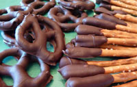 Chocolafied traditional pretzels