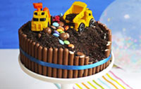 Digger birthday cake